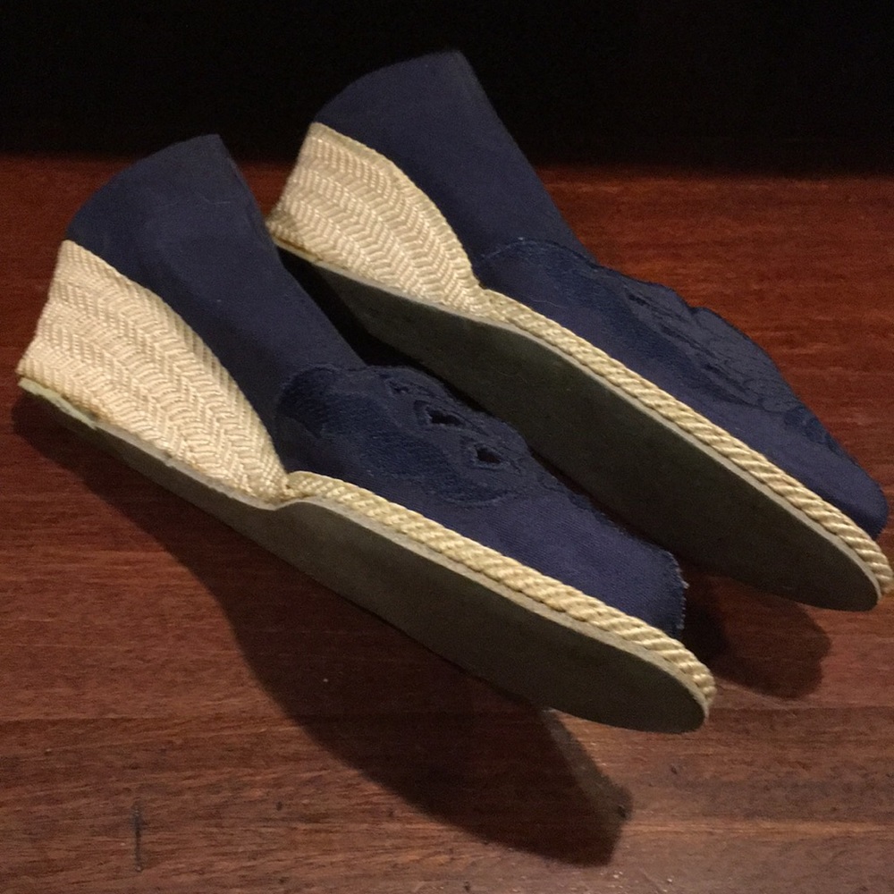 Corelli navy wedge espadrilles butterfly 7.5